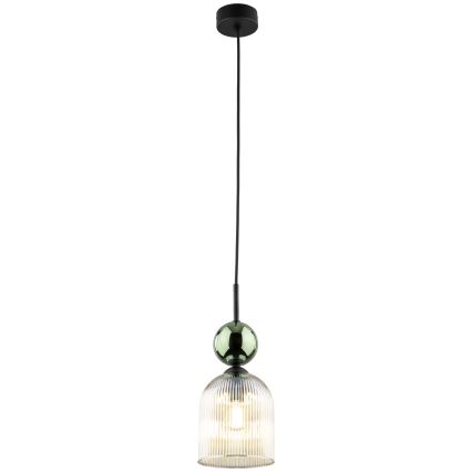 Lampa wisząca na przewodzie SOPHIA 1xE14/10W/230V czarny/zielony/dymny beż