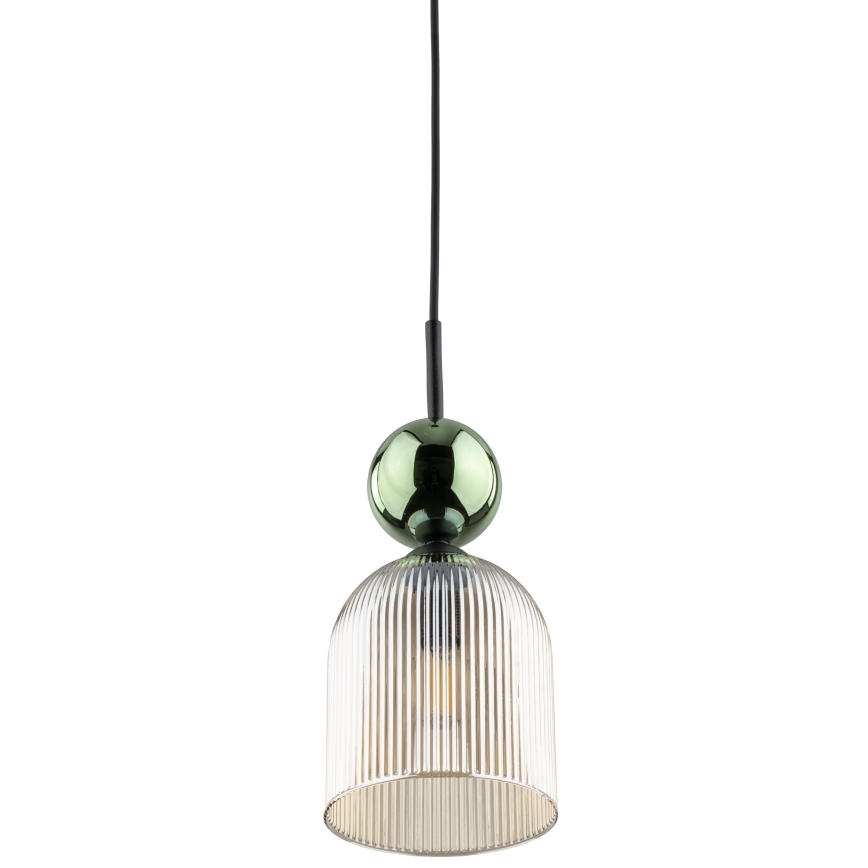 Lampa wisząca na przewodzie SOPHIA 1xE14/10W/230V czarny/zielony/dymny beż