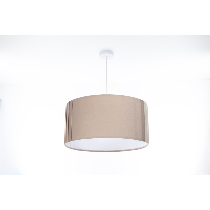Lampa wisząca na przewodzie STRIPES 1xE27/60W/230V śr. 40 cm beżowa