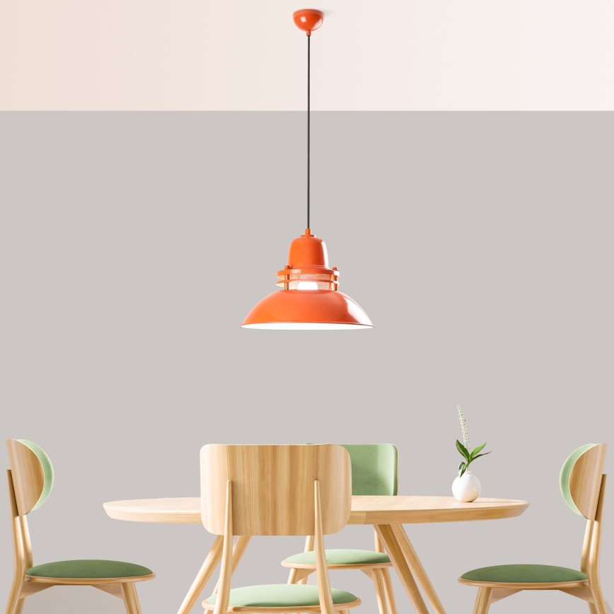 Lampa wisząca na przewodzie TIBET 1xE27/40W/230V pomarańczowa