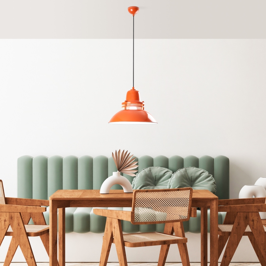 Lampa wisząca na przewodzie TIBET 1xE27/40W/230V pomarańczowa