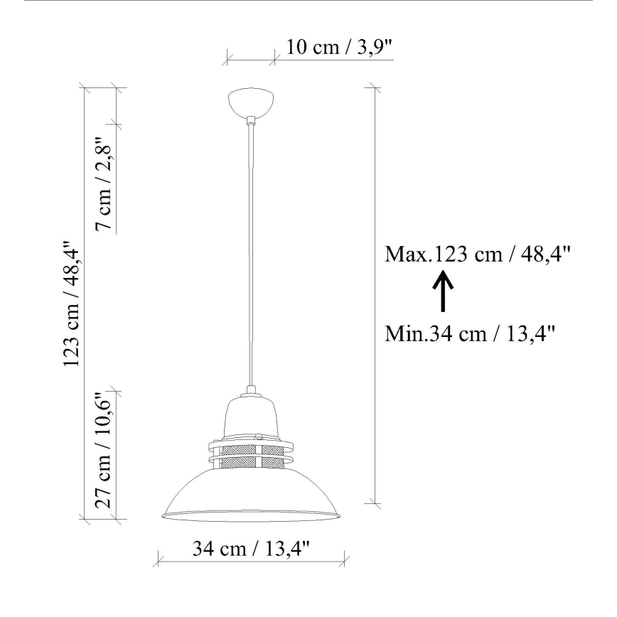 Lampa wisząca na przewodzie TIBET 1xE27/40W/230V pomarańczowa
