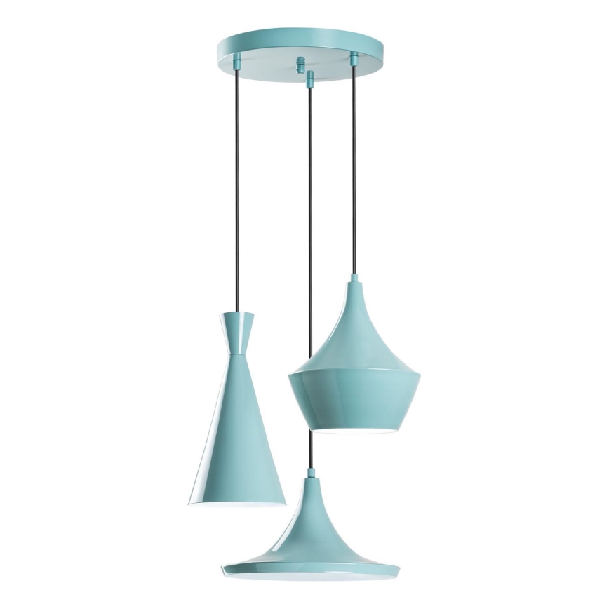 Lampa wisząca na przewodzie TOM 3xE27/40W/230V niebieska