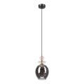 Lampa wisząca na przewodzie VELLO 1xE27/15W/230V czarny/przydymiony róż/beżowy/czarny