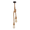 Lampa wisząca na przewodzie VIDEA 2xE27/40W/230V brązowa