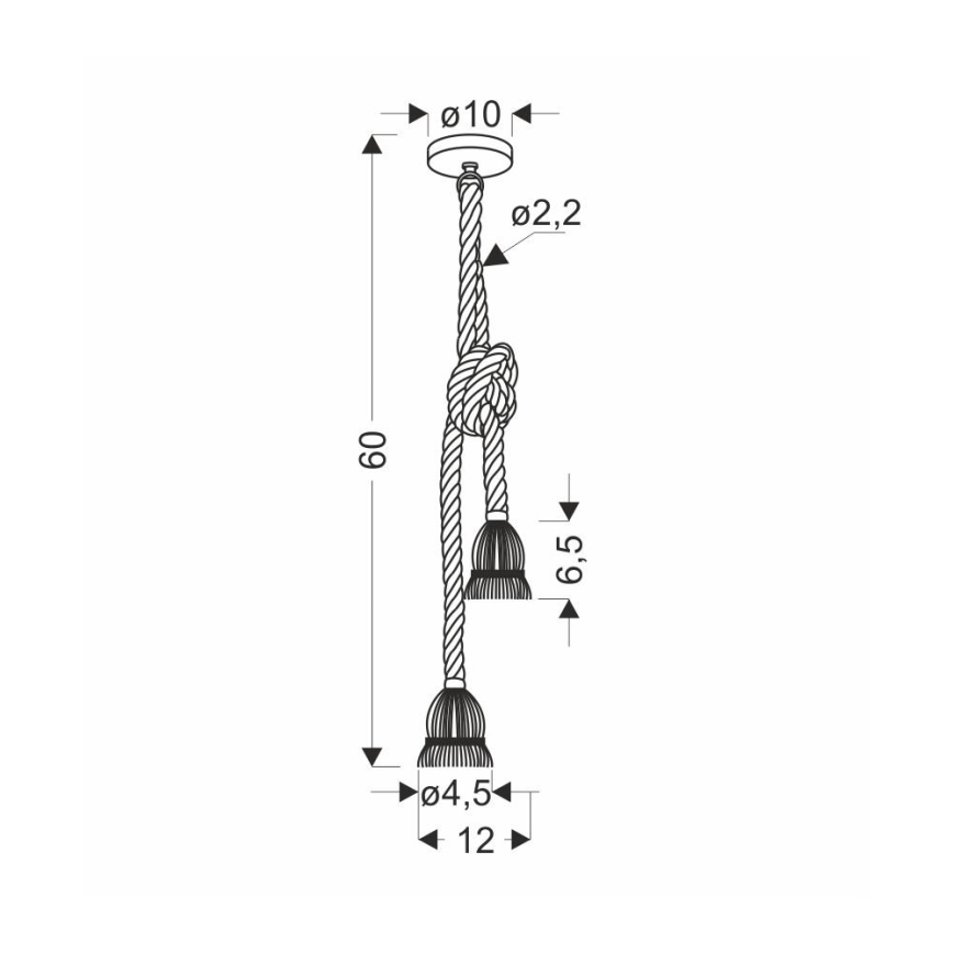 Lampa wisząca na przewodzie VIDEA 2xE27/40W/230V brązowa