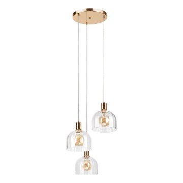 Lampa wisząca na przewodzie VIVE 3xE27/15W/230V złota