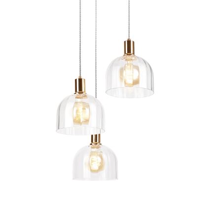 Lampa wisząca na przewodzie VIVE 3xE27/15W/230V złota