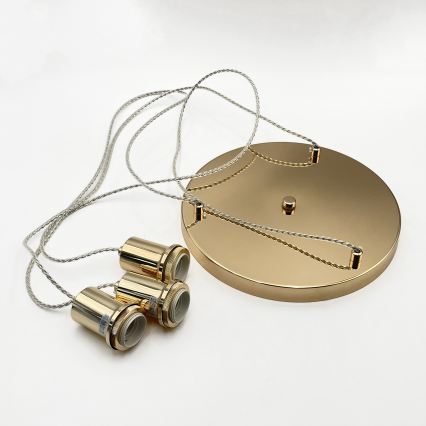 Lampa wisząca na przewodzie VIVE 3xE27/15W/230V złota