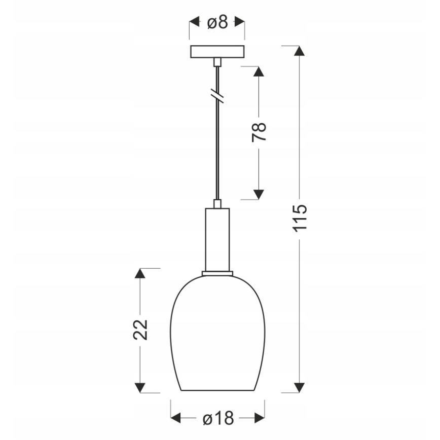 Lampa wisząca na przewodzie WOLKEN 1xE27/40W/230V biała/czarna