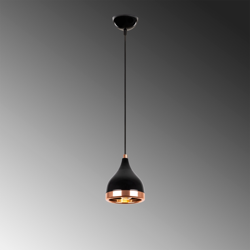 Lampa wisząca na przewodzie YILDO 1xE27/40W/230V czarny/miedziany