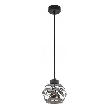Lampa wisząca na przewodzie ZULIA 1xE27/15W/230V czarna/przydymiona