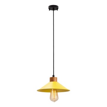 Lampa wisząca na sznurze MANAVGAT 1xE27/40W/230V żółty/brązowy