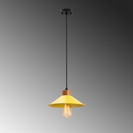 Lampa wisząca na sznurze MANAVGAT 1xE27/40W/230V żółty/brązowy
