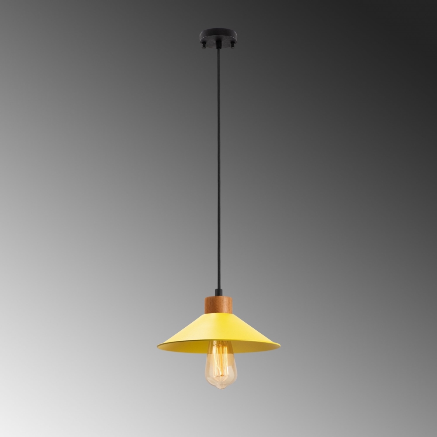 Lampa wisząca na sznurze MANAVGAT 1xE27/40W/230V żółty/brązowy