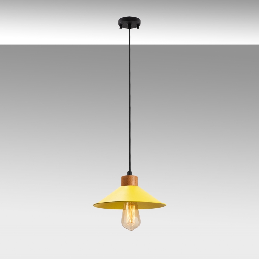Lampa wisząca na sznurze MANAVGAT 1xE27/40W/230V żółty/brązowy