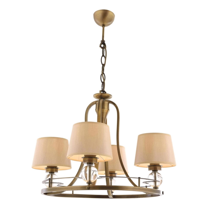 Lampa wisząca NARA 4xE27/40W/230V mosiądz