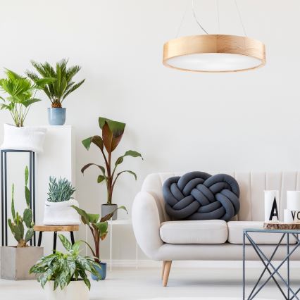 Lampa wisząca na linkach NATURAL 3xE27/60W/230V Ø 47 cm sosna
