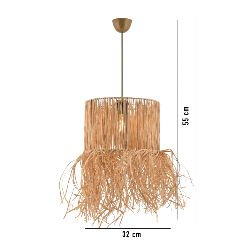 Lampa wisząca NESS 1xE27/40W/230V rafię
