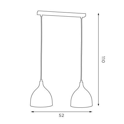 Lampa wisząca na linkach NOAK 2xE27/15W/230V czarna