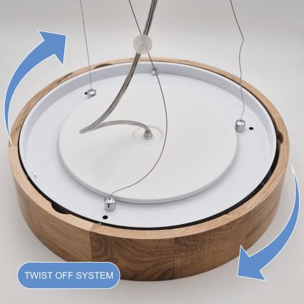 Lampa wisząca na linkach OAK 3xE27/60W/230V dąb ? 47,5 cm
