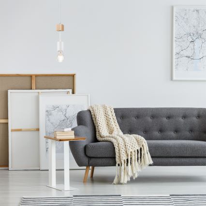 Lampa wisząca na linku ORAZIO 1xE27/60W/230V buk