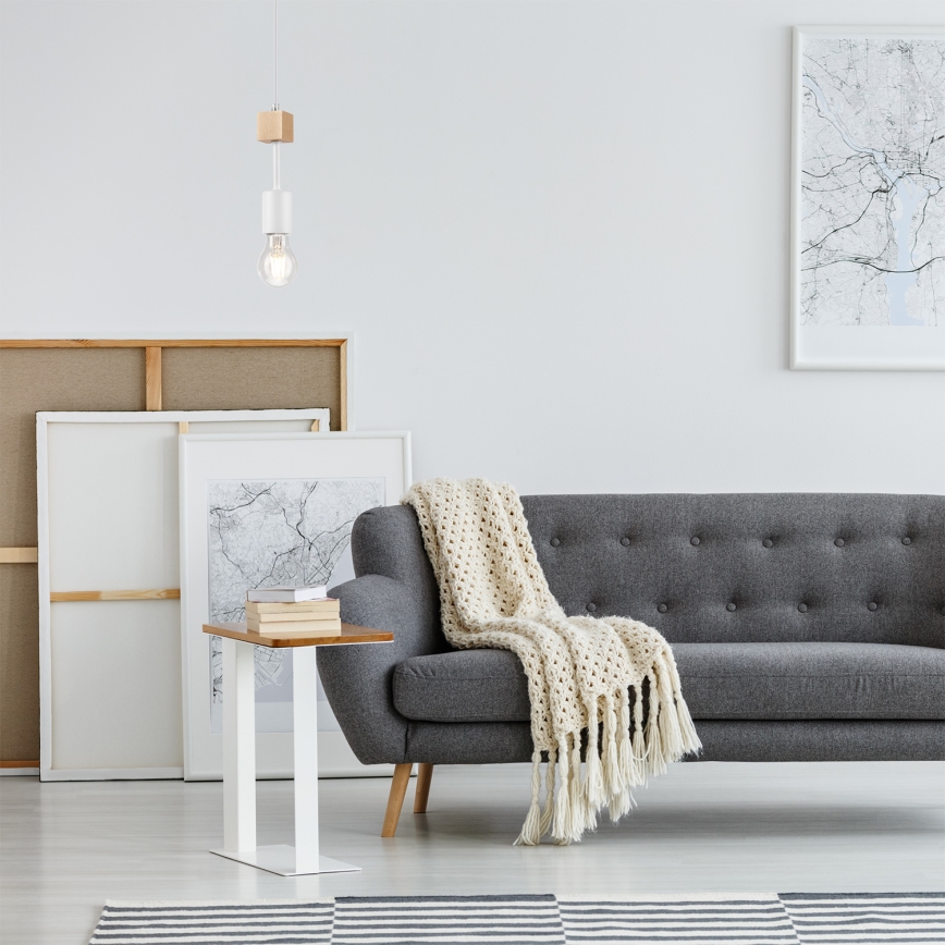 Lampa wisząca na linku ORAZIO 1xE27/60W/230V buk