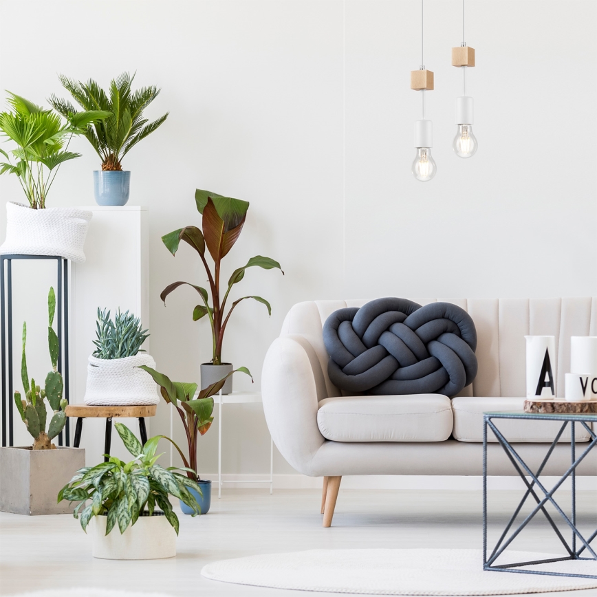 Lampa wisząca na linku ORAZIO 1xE27/60W/230V buk