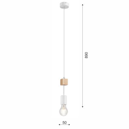 Lampa wisząca na linku ORAZIO 1xE27/60W/230V buk