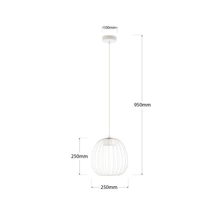 Lampa wisząca OVELLA na lince 1xGX53/10W/230V, średnica 25 cm, kremowa