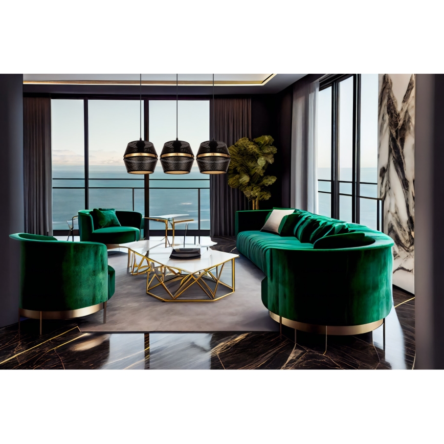 Lampa wisząca na linkach PARIS 3xE27/60W/230V czarna/złota