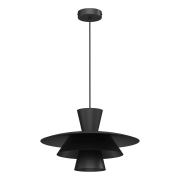 Lampa wisząca PLATO na lince 1xE27/15W/230V czarna