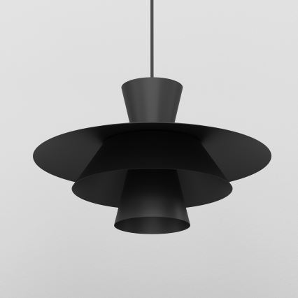 Lampa wisząca PLATO na lince 1xE27/15W/230V czarna
