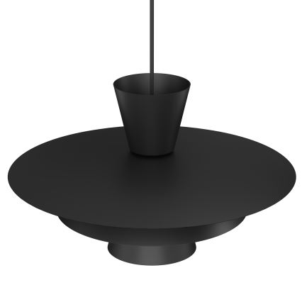 Lampa wisząca PLATO na lince 1xE27/15W/230V czarna