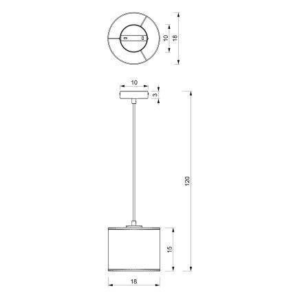 Lampa wisząca na linkach RATTAN 1xE27/60W/230V śr. 18 cm rattan