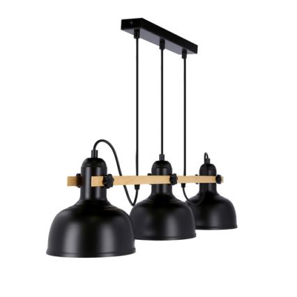 Lampa wisząca na linkach RENO 3xE27/40W/230V czarna/brązowa