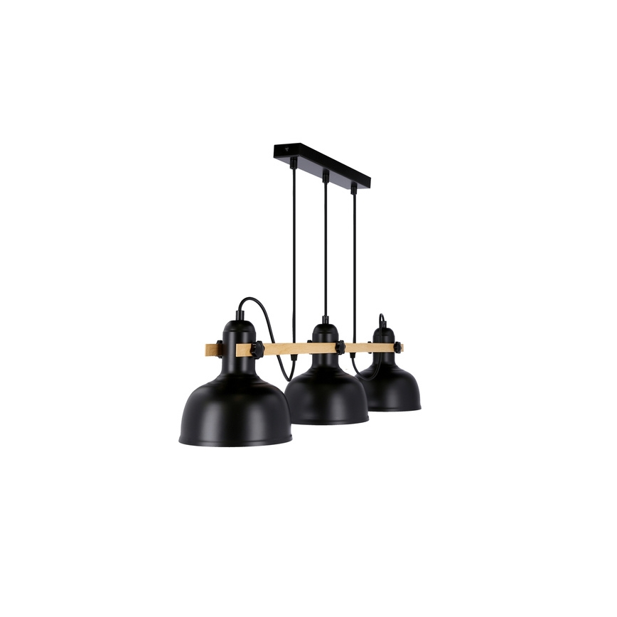Lampa wisząca na linkach RENO 3xE27/40W/230V czarna/brązowa