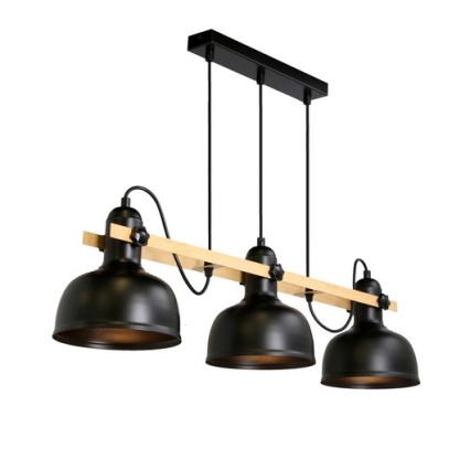 Lampa wisząca na linkach RENO 3xE27/40W/230V czarna/brązowa