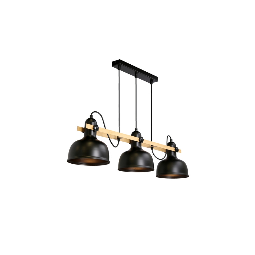 Lampa wisząca na linkach RENO 3xE27/40W/230V czarna/brązowa