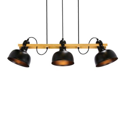 Lampa wisząca na linkach RENO 3xE27/40W/230V czarna/brązowa