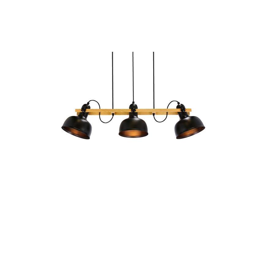 Lampa wisząca na linkach RENO 3xE27/40W/230V czarna/brązowa