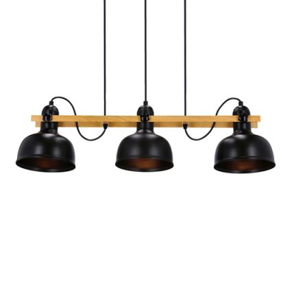 Lampa wisząca na linkach RENO 3xE27/40W/230V czarna/brązowa