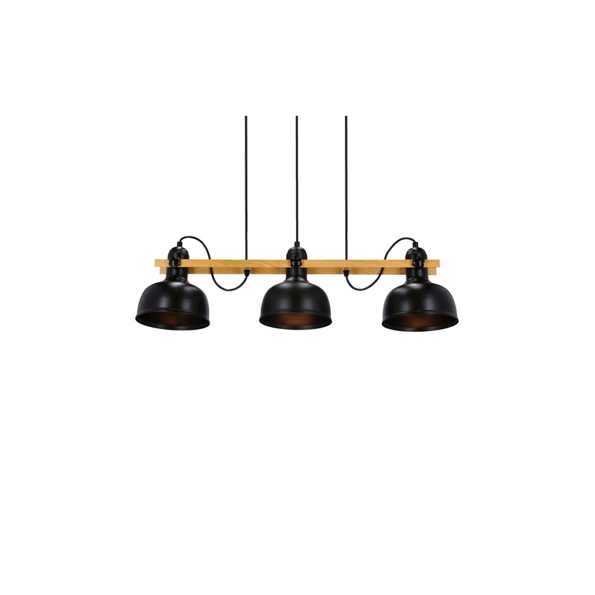 Lampa wisząca na linkach RENO 3xE27/40W/230V czarna/brązowa