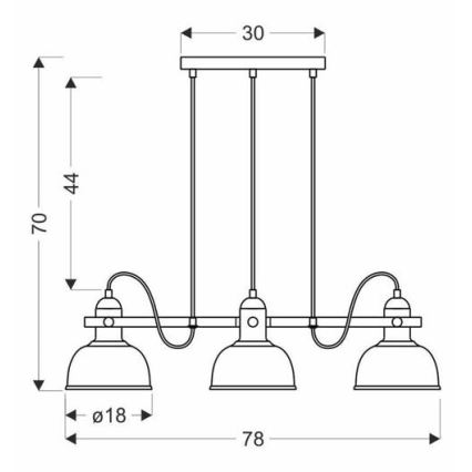 Lampa wisząca na linkach RENO 3xE27/40W/230V czarna/brązowa