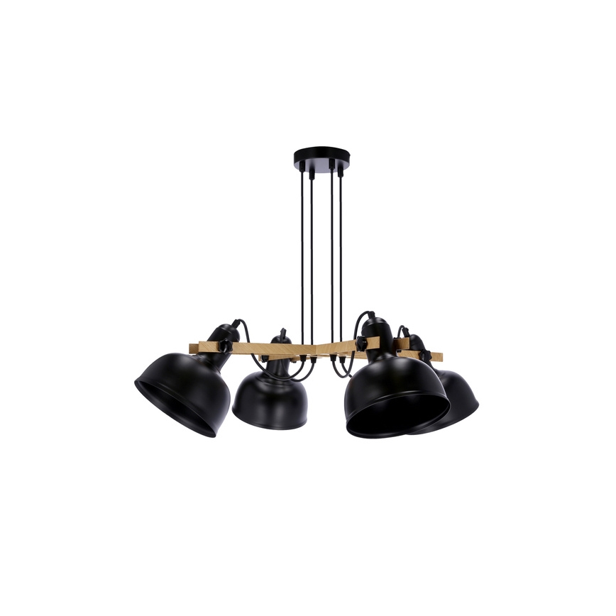 Lampa wisząca na linkach RENO 4xE27/40W/230V czarny/brązowy