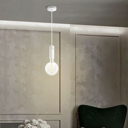 Lampa wisząca na linkę SAGA 1xE27/40W/230V marmur