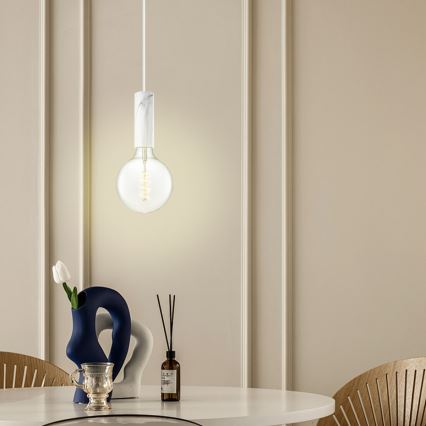 Lampa wisząca na linkę SAGA 1xE27/40W/230V marmur