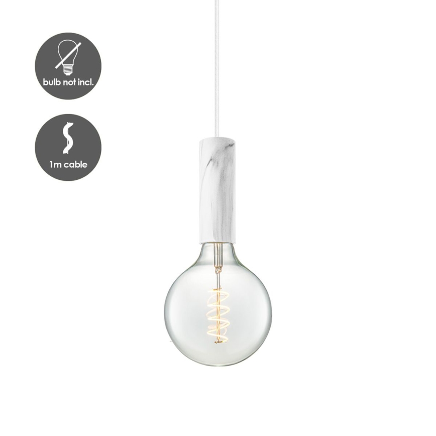 Lampa wisząca na linkę SAGA 1xE27/40W/230V marmur