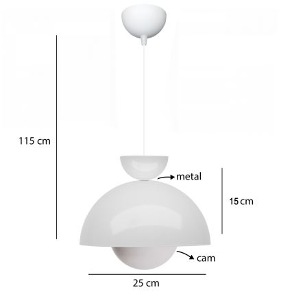 Lampa wisząca SALVA 1xE27/15W/230V biała