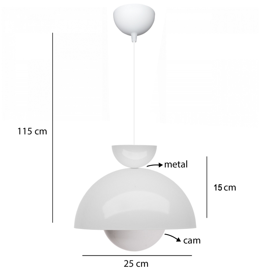 Lampa wisząca SALVA 1xE27/15W/230V biała